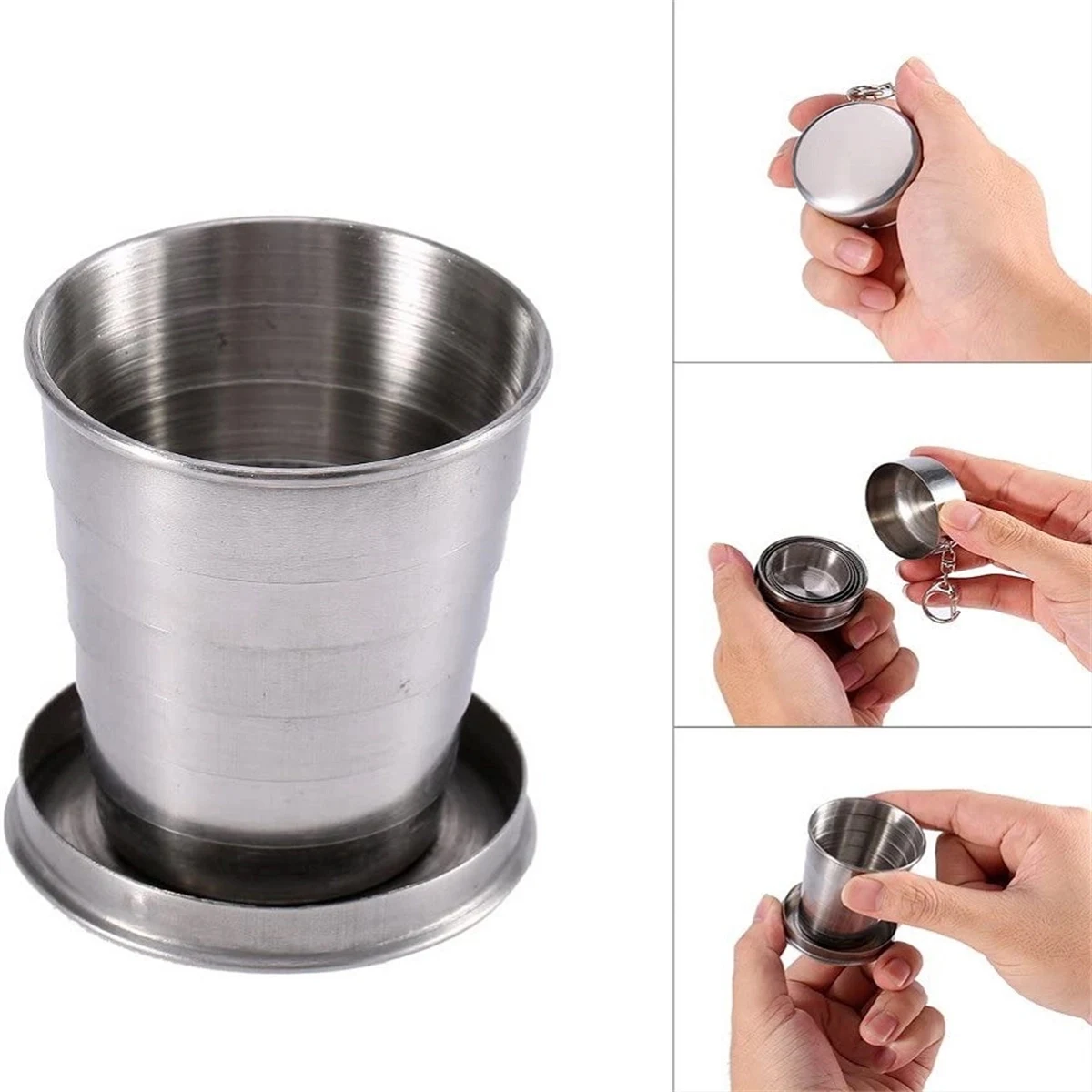 Collapsible Travel Cups Stainless Steel Folding Camping Cup 1