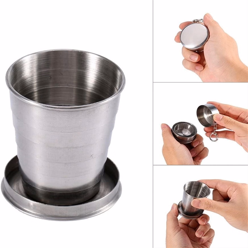 Collapsible Travel Cups Stainless Steel Folding Camping Cup