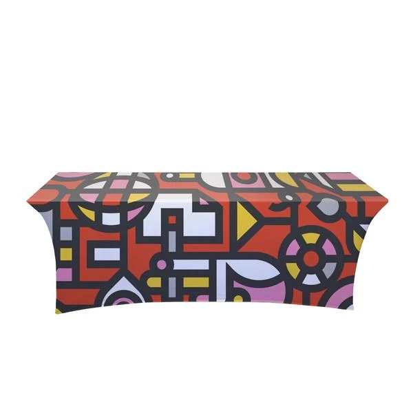 IMPORT 8' Stretch Open-Back Full Color Table Throw 1