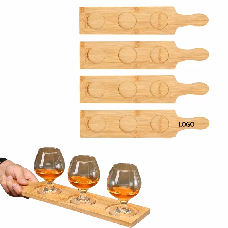 Custom Bamboo Wine Serving Display Rack Flight Paddle Board