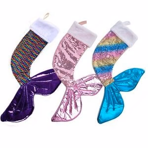 Mermaid Tail Texture Christmas Stocking,1Pcs Socks For Xmas
