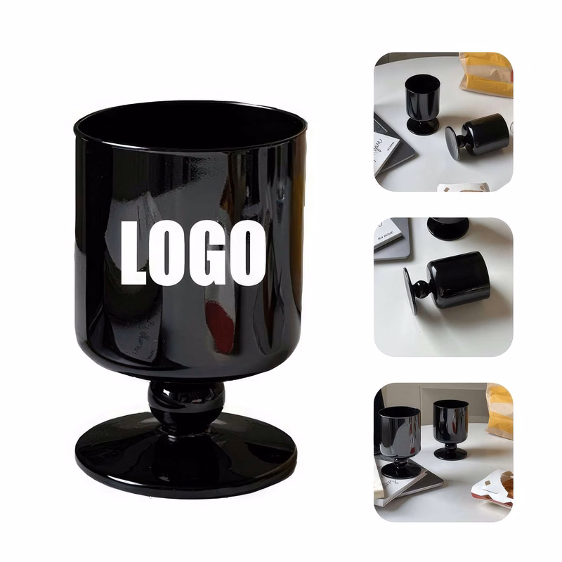 280ml 9.4oz Black Glass Goblet Wine Cocktail Cup