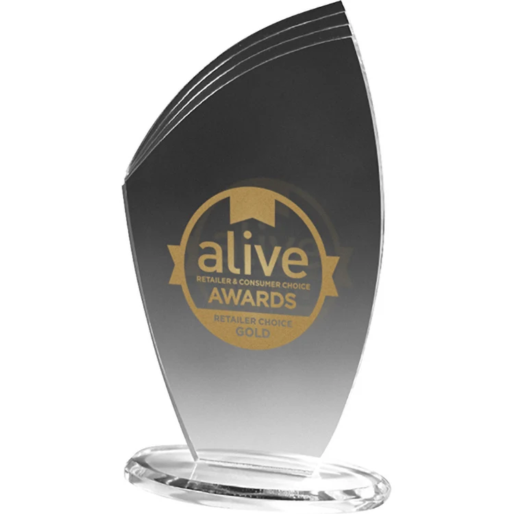 Clear Allure Acrylic Award (4 1/2"x 8"x 3/8") Screen-Printed 1
