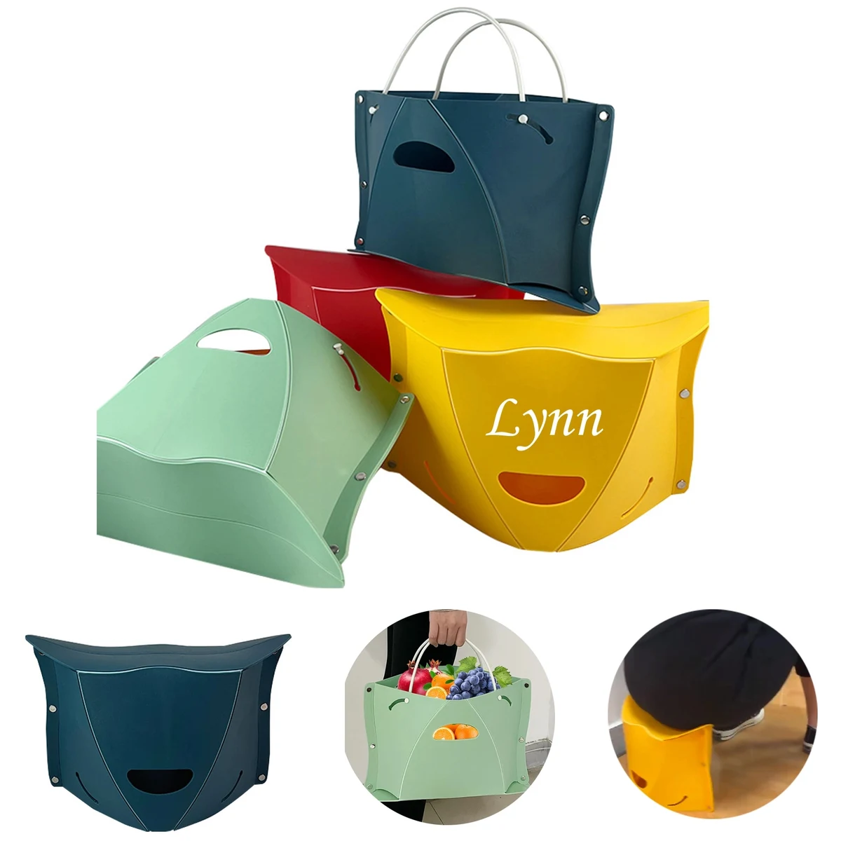 Multifunctional Folding Plastic Stool + Storage Bag 1