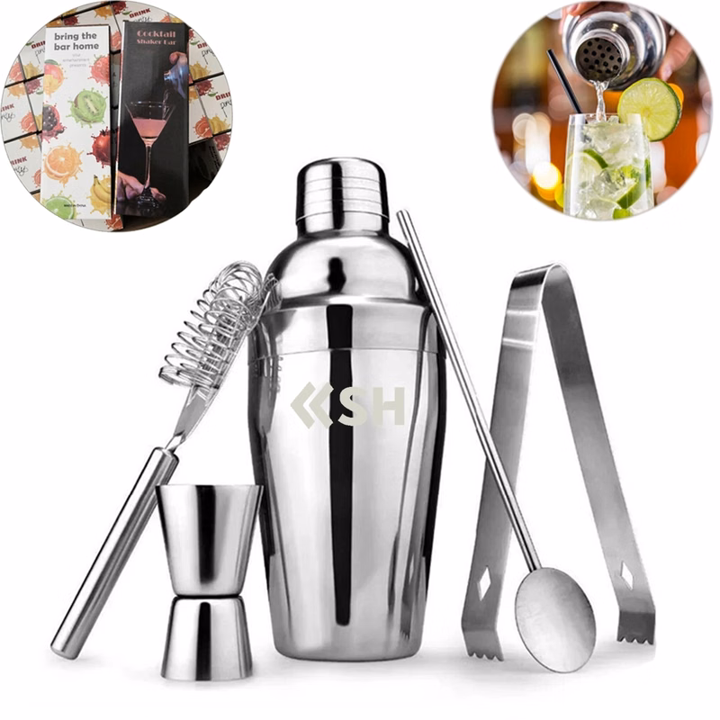 Stainless Steel Cocktail Shaker Maker Set 5Pcs