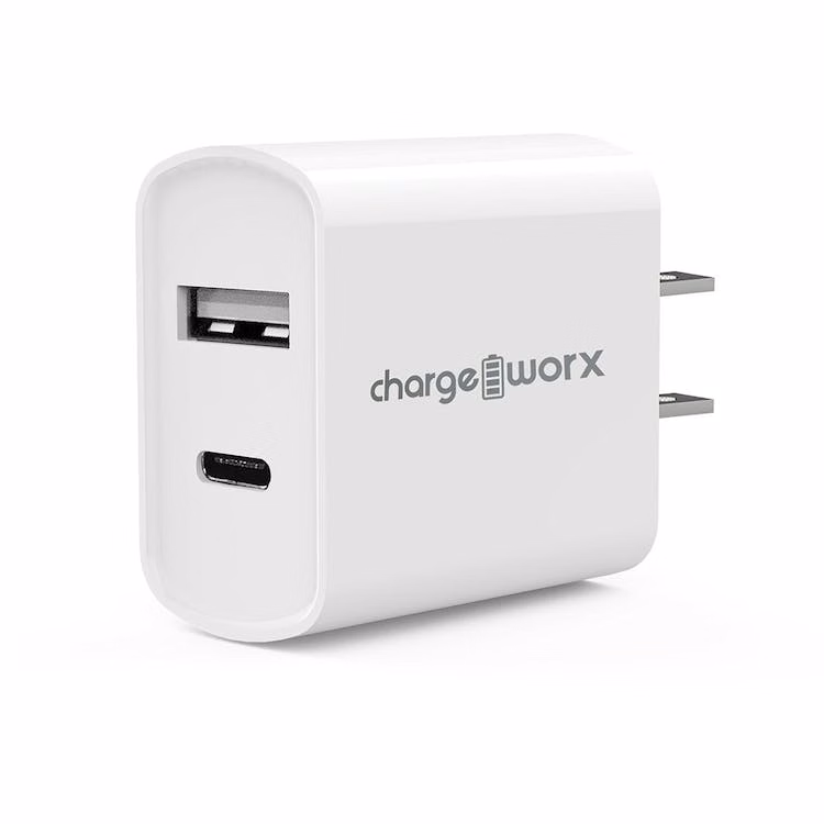 USB and USB-C Wall Charger - White