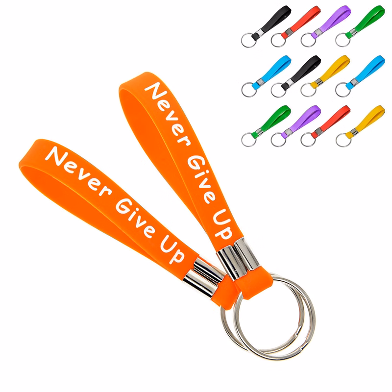 Motivational Silicone Bracelet Key Chain