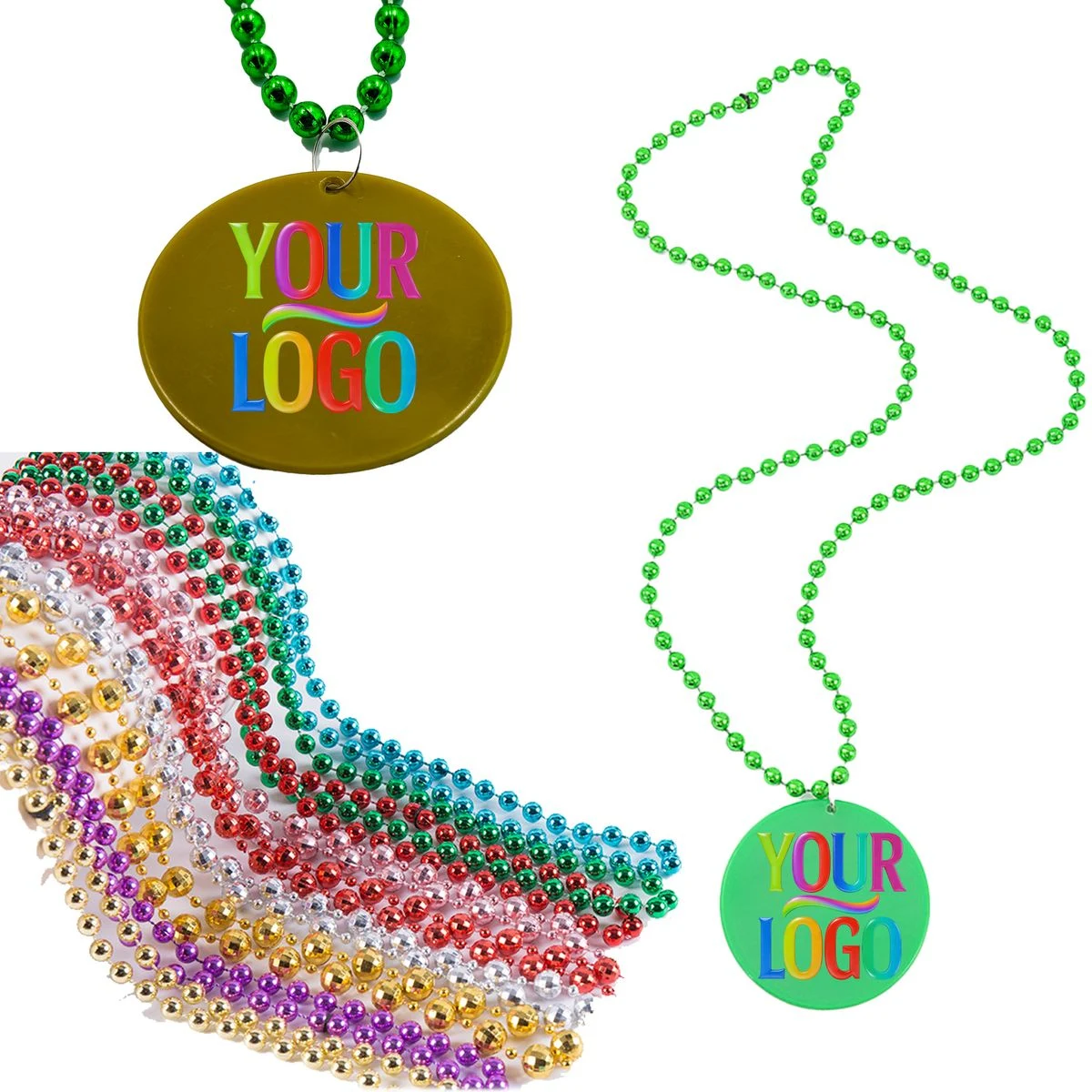 Mardi Gras Beaded Pendant Necklace 1