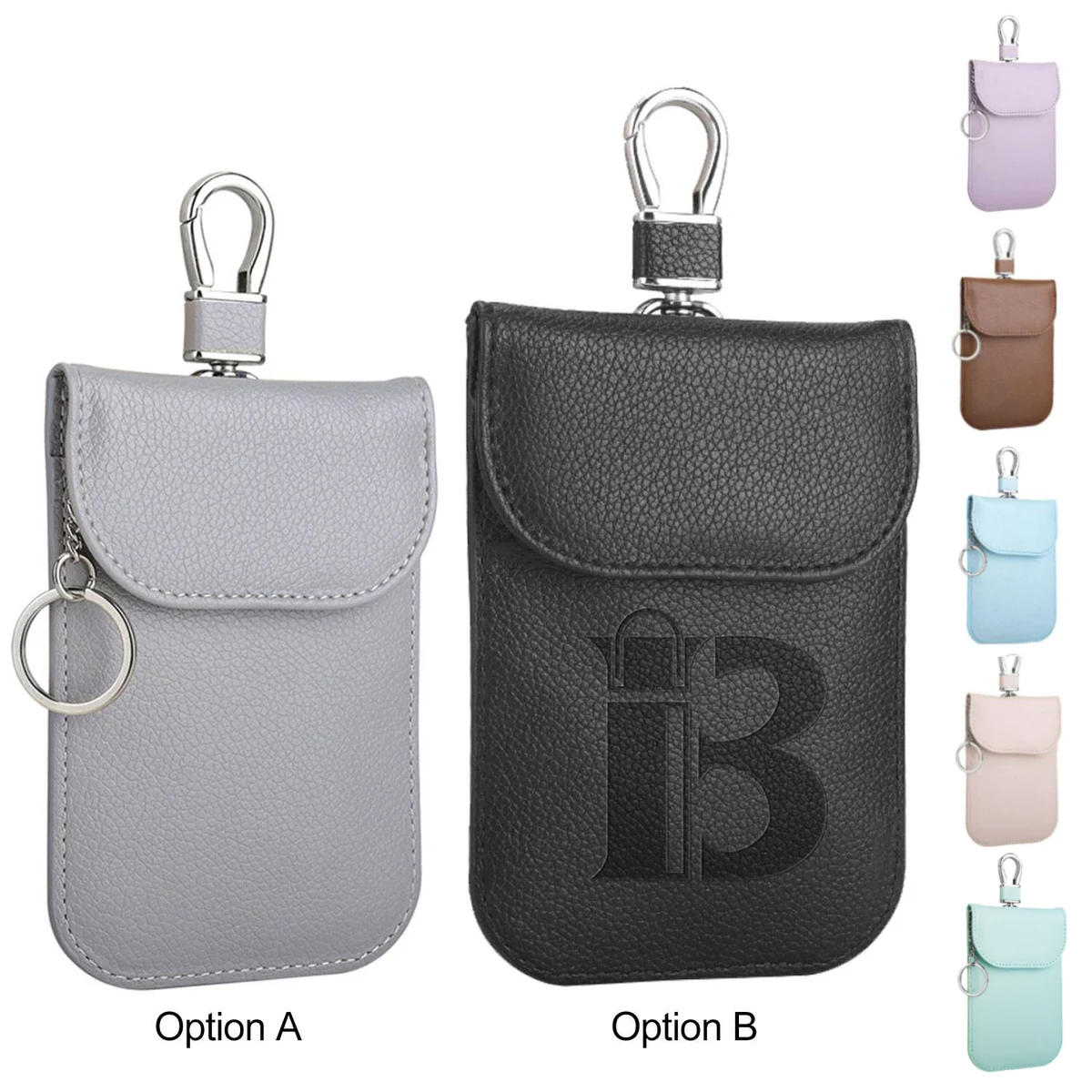 PU Leather Car Key Signal Shielding Faraday Pouch 1
