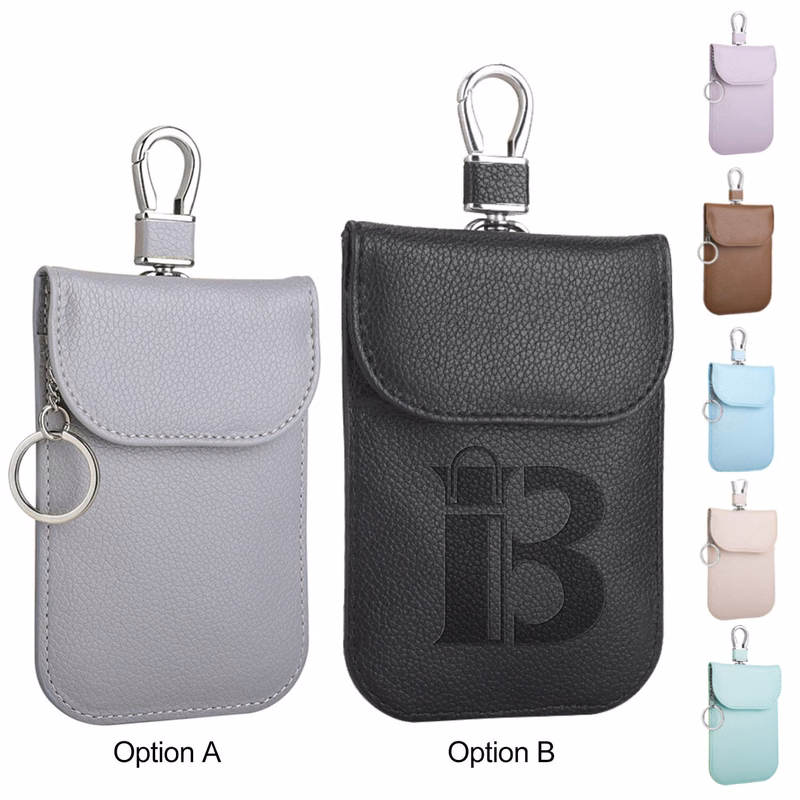 PU Leather Car Key Signal Shielding Faraday Pouch
