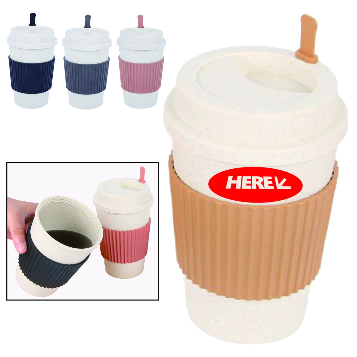16OZ Wheat Straw Coffee Cup Full Color 1