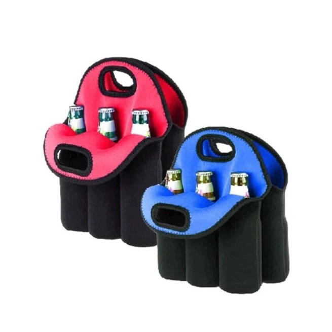 6 Pack Neoprene Wine Cooler Holder, custom can cooler with logo imprint 1
