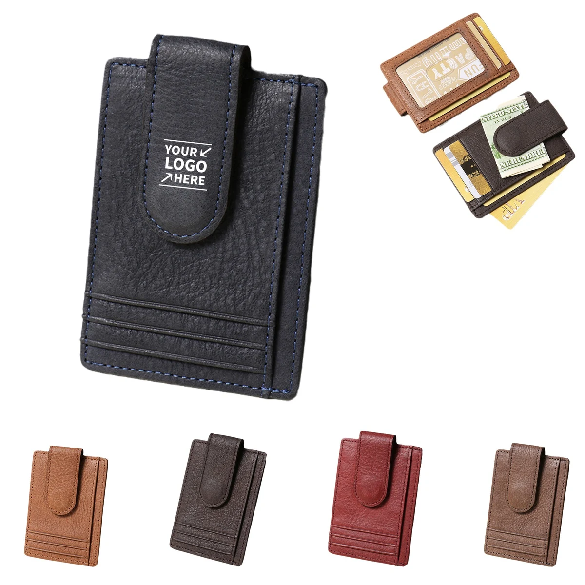 Leather Magnetic Money Clip Wallet Card Package 1