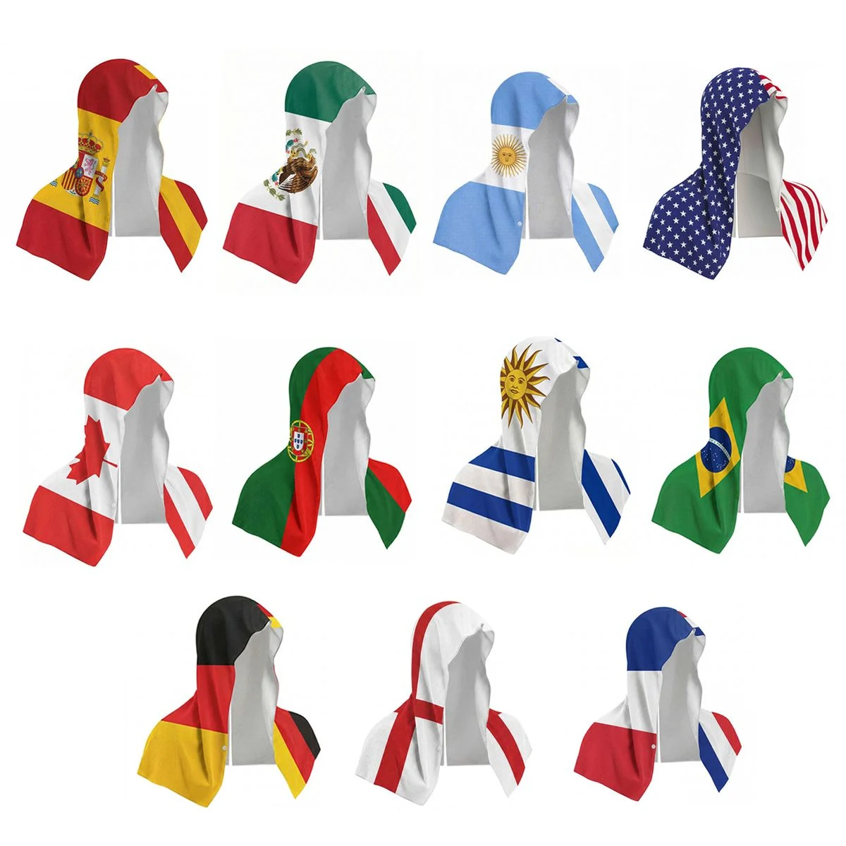 USA Flag Soccer Printed Cooling Hooded Towel 1