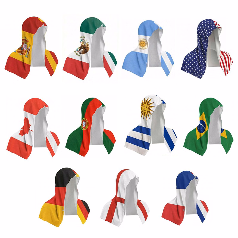 USA Flag Soccer Printed Cooling Hooded Towel