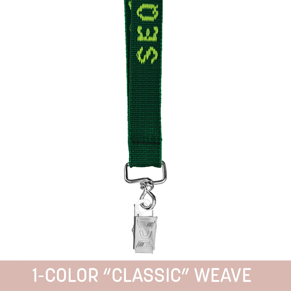 3/4" Woven Lanyard w/ Swivel Bulldog Clip - "Classic" Weave 1