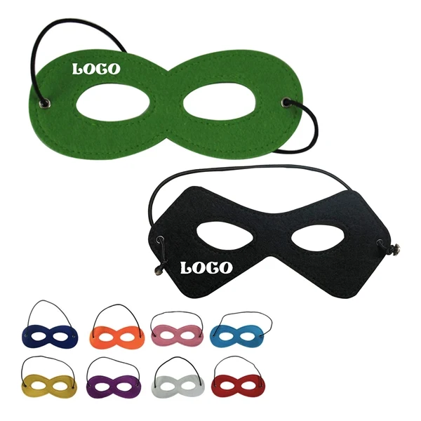 Custom 7" Felt Eye Mask with Elastic Strap — Lightweight Party & Event Accessory 1