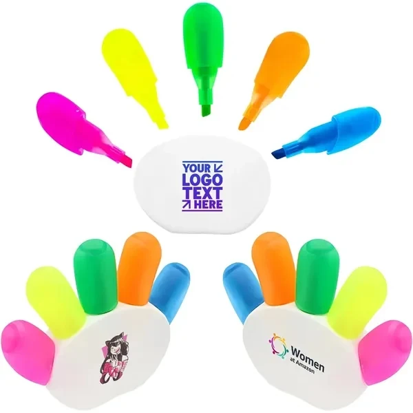 Personalized Palm Multicolor 5-In-1 Fluorescent Pens for Office, School and Events 1