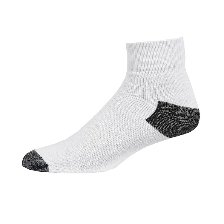 Adult Quarter Sports Socks - White with Black Size 9-11 1