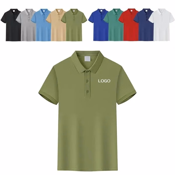 Short Sleeve Cotton Polo Shirt in Mercerized Fabric