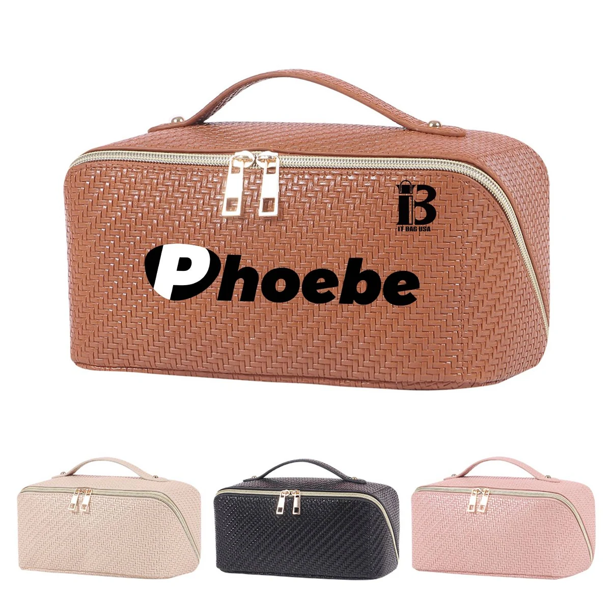 Makeup Bag, Pu Leather Waterproof Women Portable 1