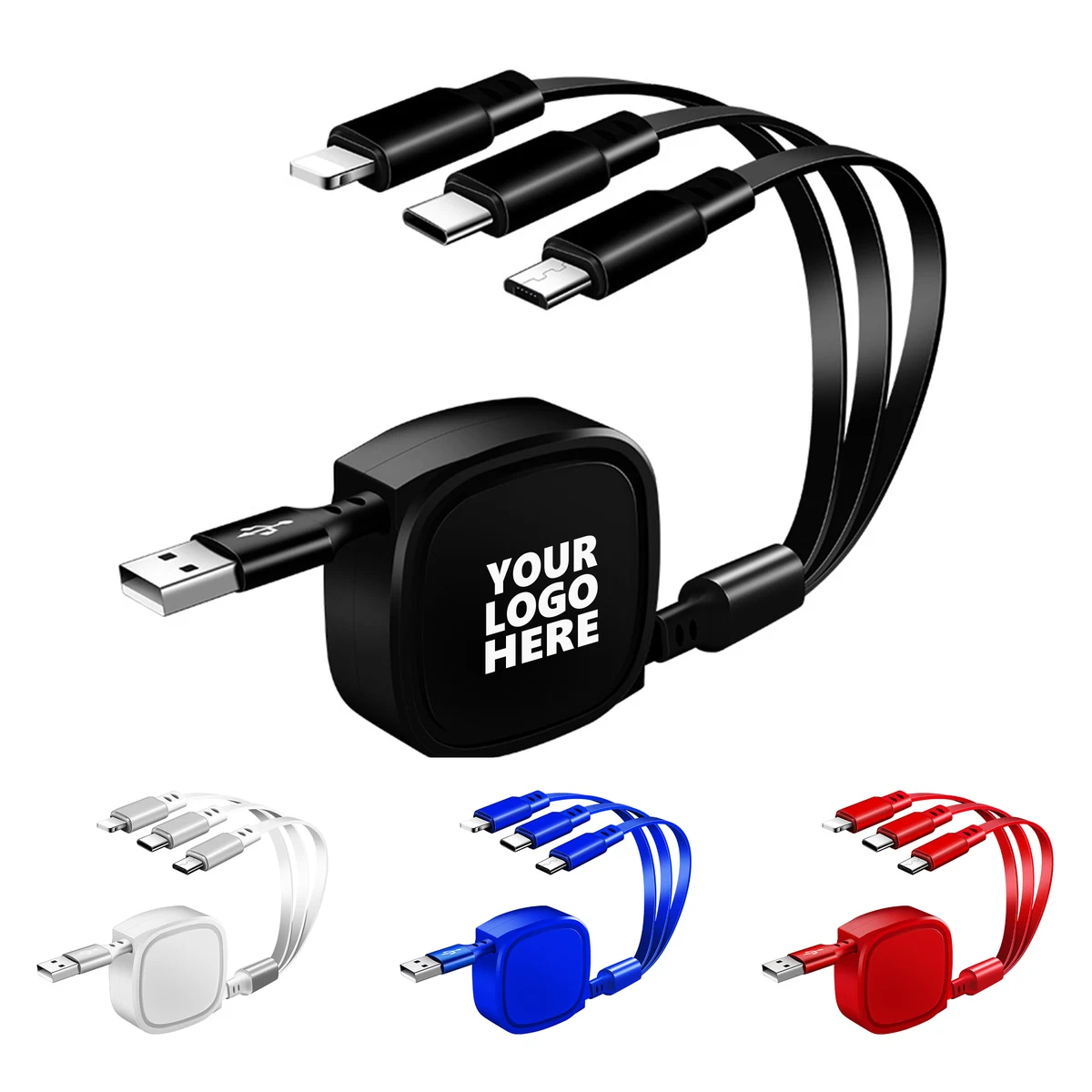 Compact 3-in-1 Cable ?C Retractable & Versatile Use 1