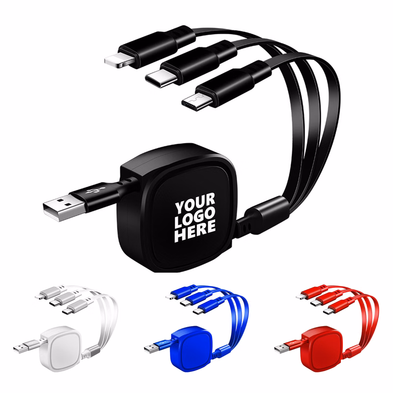 Compact 3-in-1 Cable ?C Retractable & Versatile Use