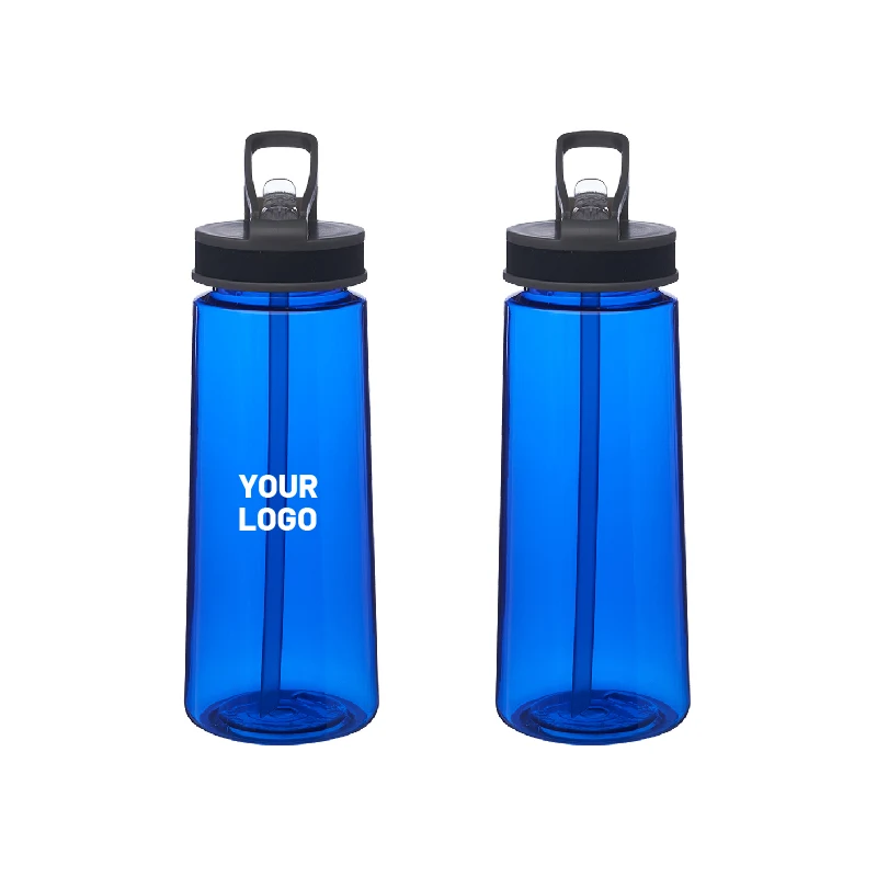 Plastic Water Bottle with Straw, 22 oz. 1