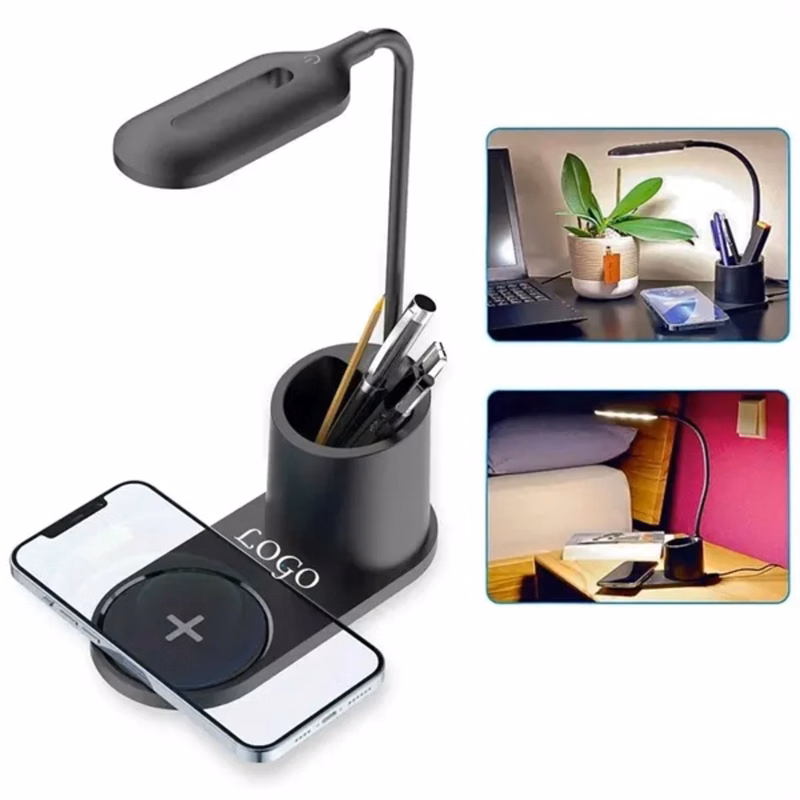Desk Lamp with Wireless Charger & Pen Holder