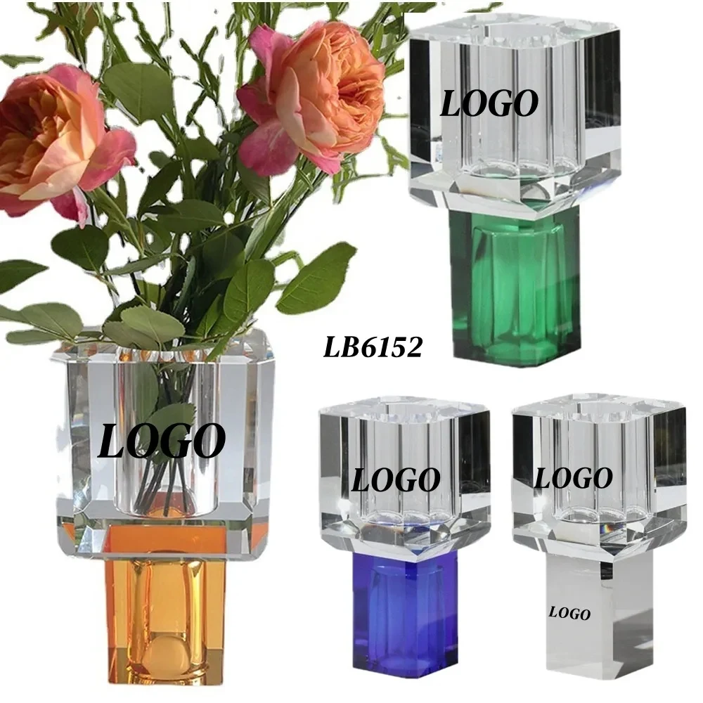 Engraved Crystal Flower Vase Tall for Centerpiece Wholesale 1
