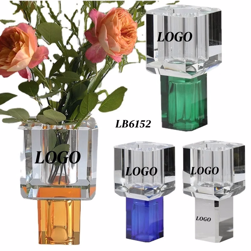 Engraved Crystal Flower Vase Tall for Centerpiece Wholesale