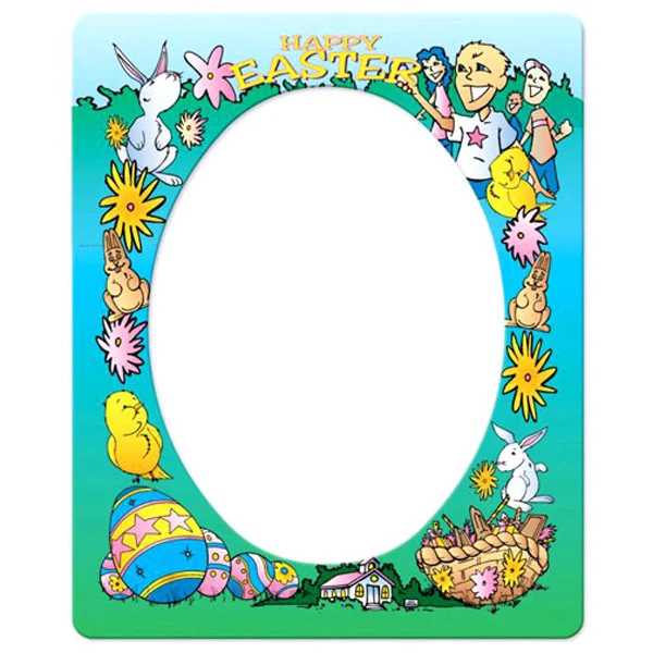 30 Mil Oval Center Easter Picture Frame Magnet - Full Color 1