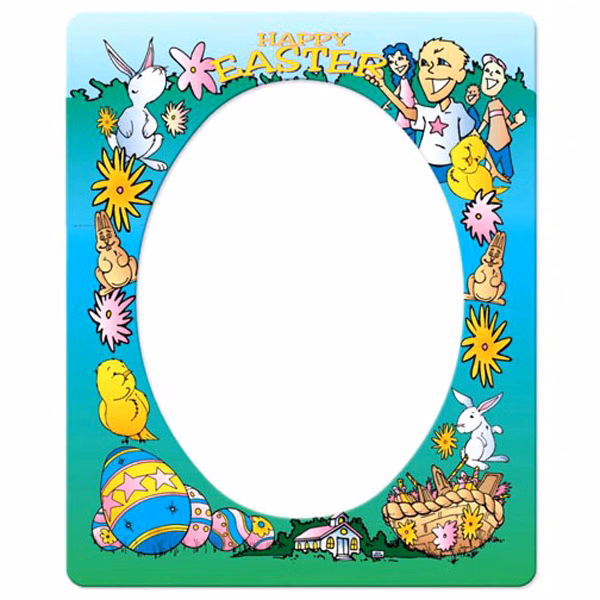 30 Mil Oval Center Easter Picture Frame Magnet - Full Color