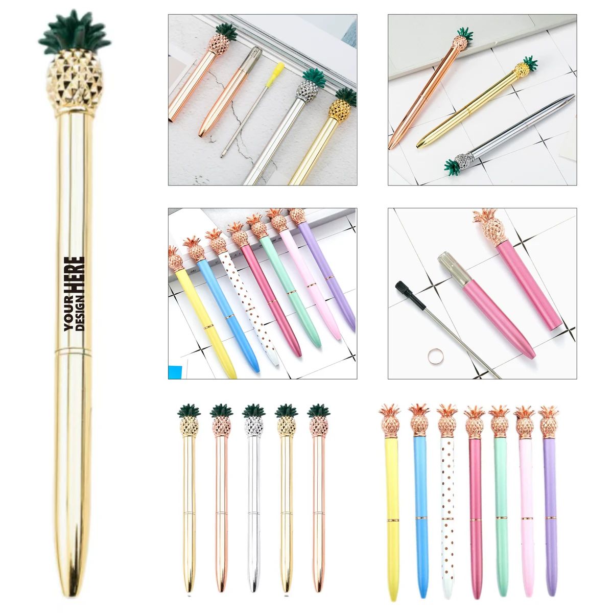 Pineapple Design Metal Ballpoint Pen 1