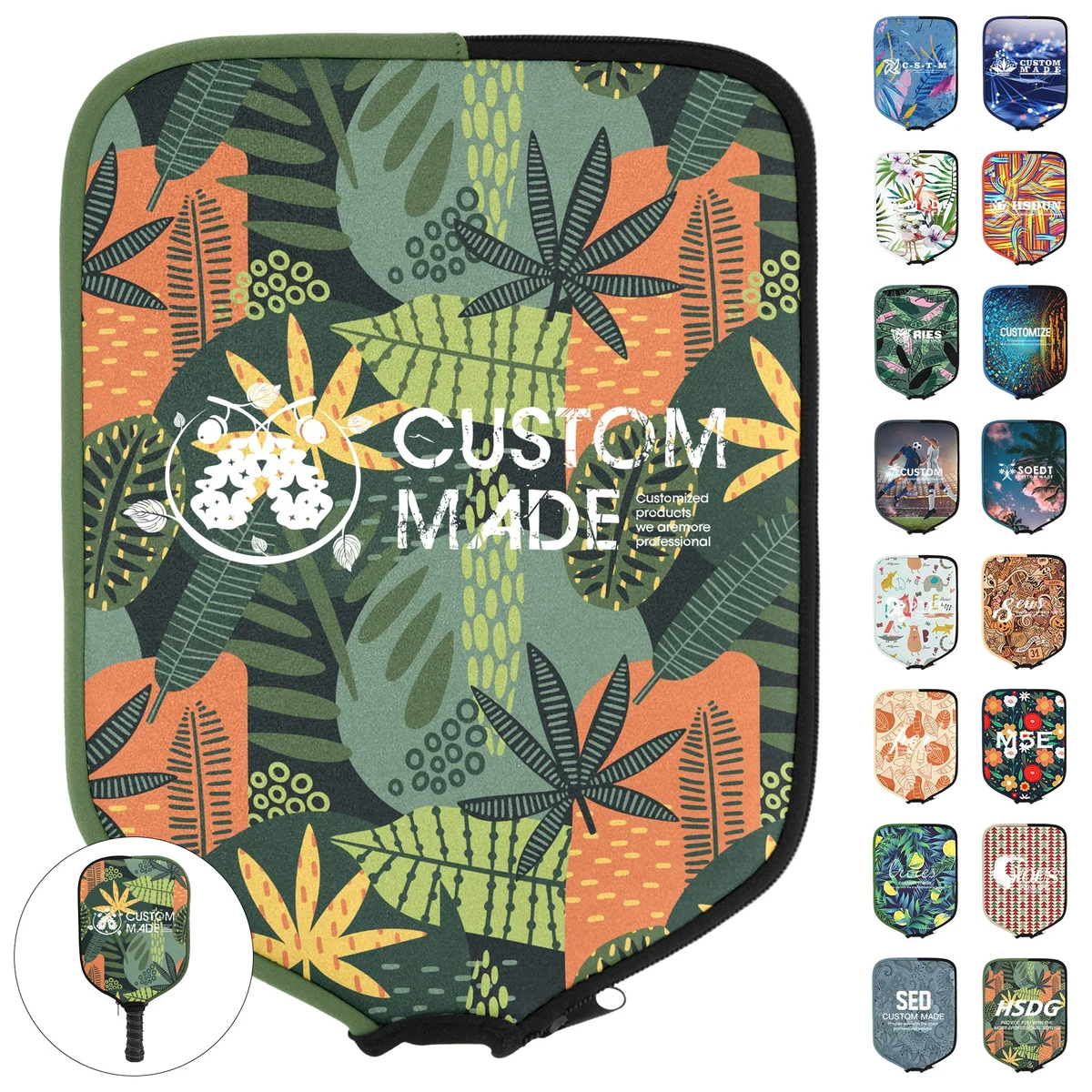 Dye Sublimation Neoprene Pickleball Paddle Cover 1