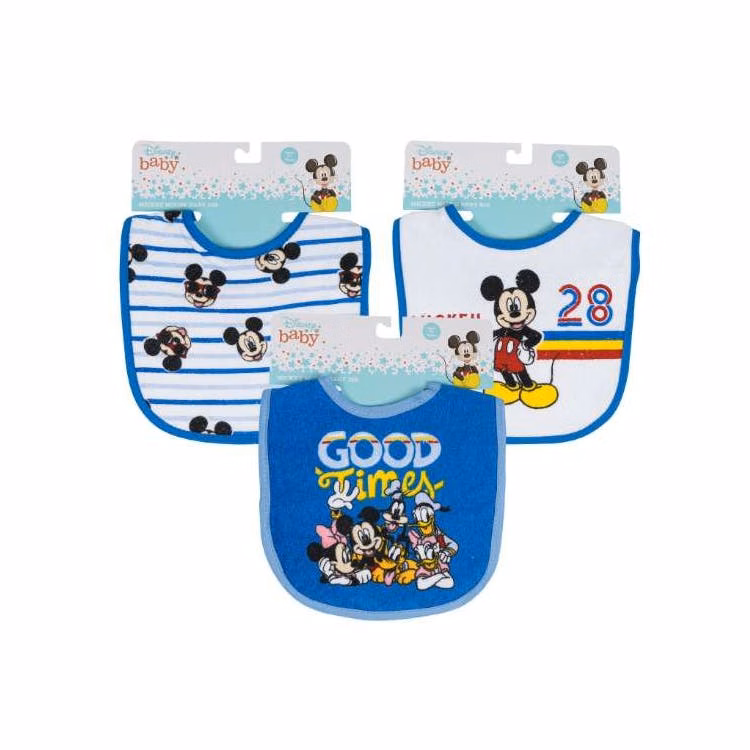 Disney Mickey Mouse Bibs - 3 Assorted