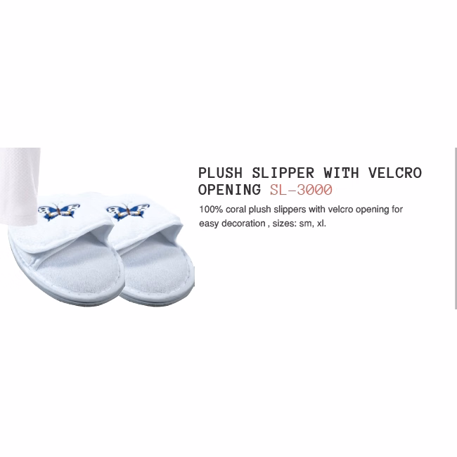 Plush Slipper w/Velcro® Opening