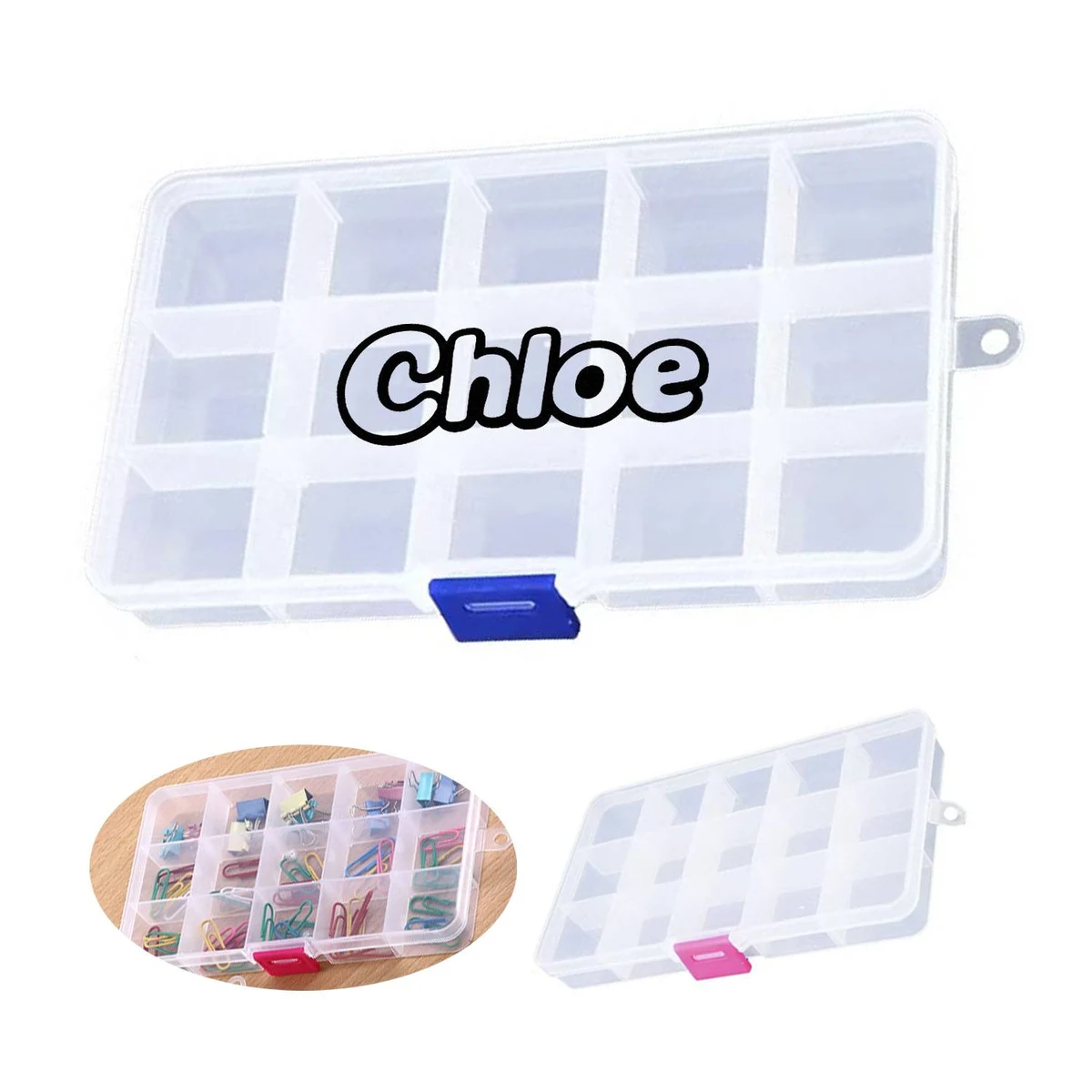 Clear Plastic Removable Grid Storage Box 1