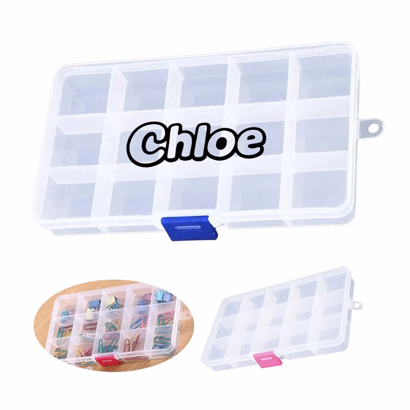 Clear Plastic Removable Grid Storage Box