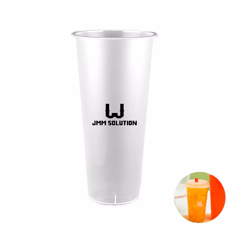 24OZ Convenient Durable Disposable Plastic Cup W/ Lid
