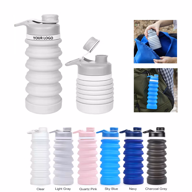26oz Foldable Sports Silicone Collapsible Water Bottle