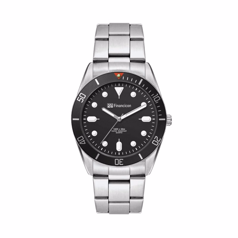 34MM, SILVER METAL CASE, BK BEZEL, 3-HAND MVT