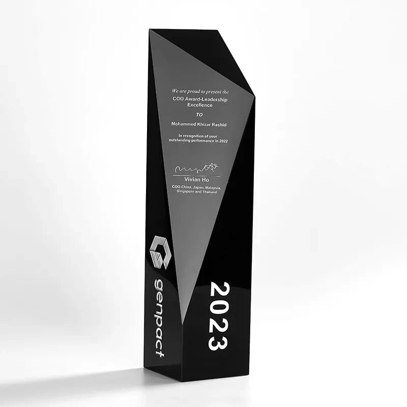 Black Cut Crystal Tower Award 1