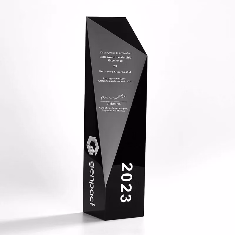 Black Cut Crystal Tower Award