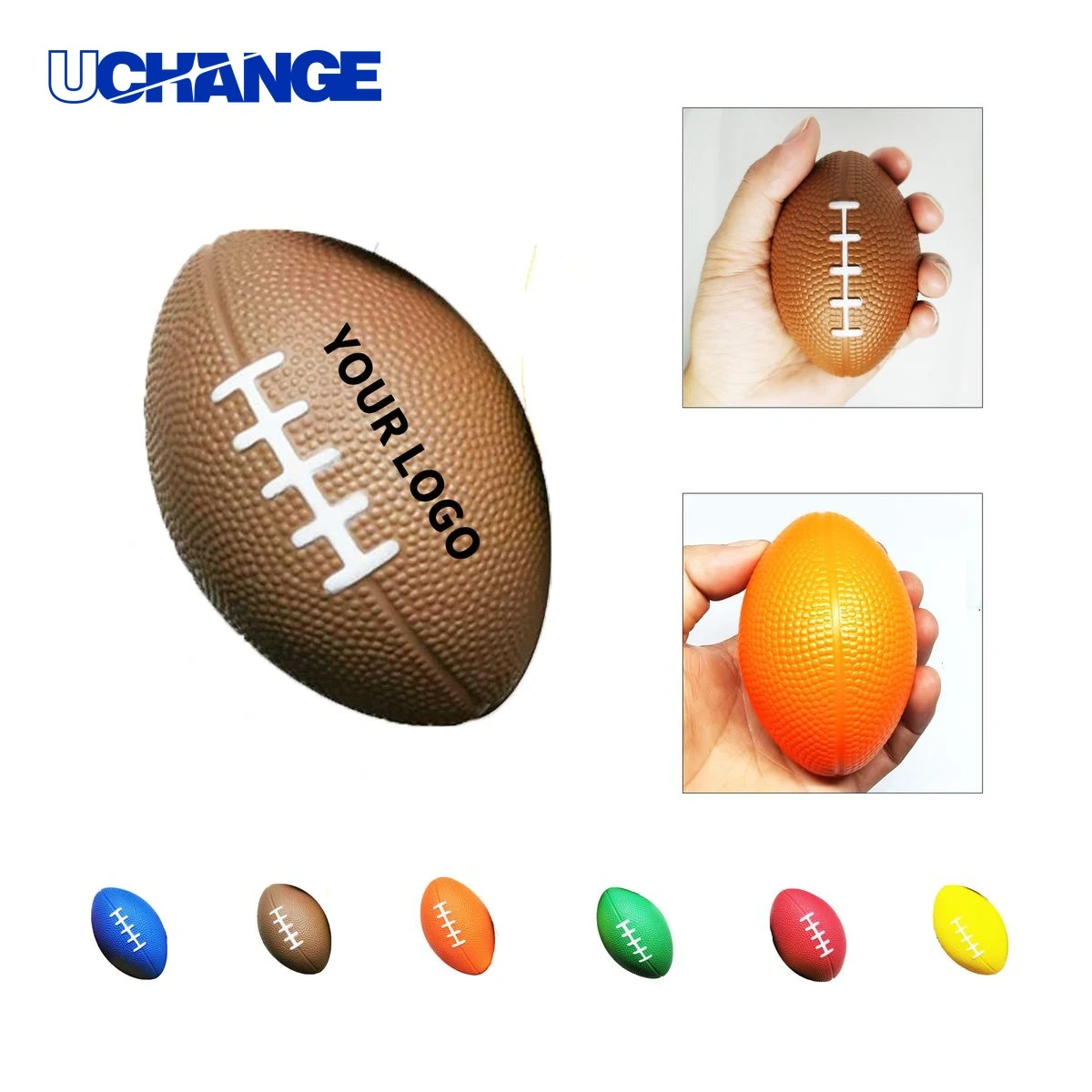 Mini Football Shape Stress Reliever Squeeze Toy 3.5" 1