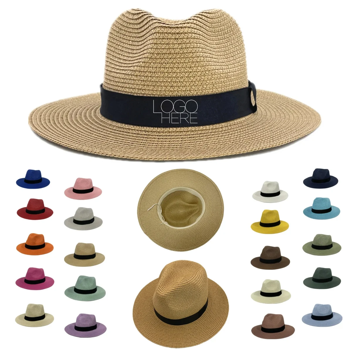 Natural Straw Fedora Hat 1