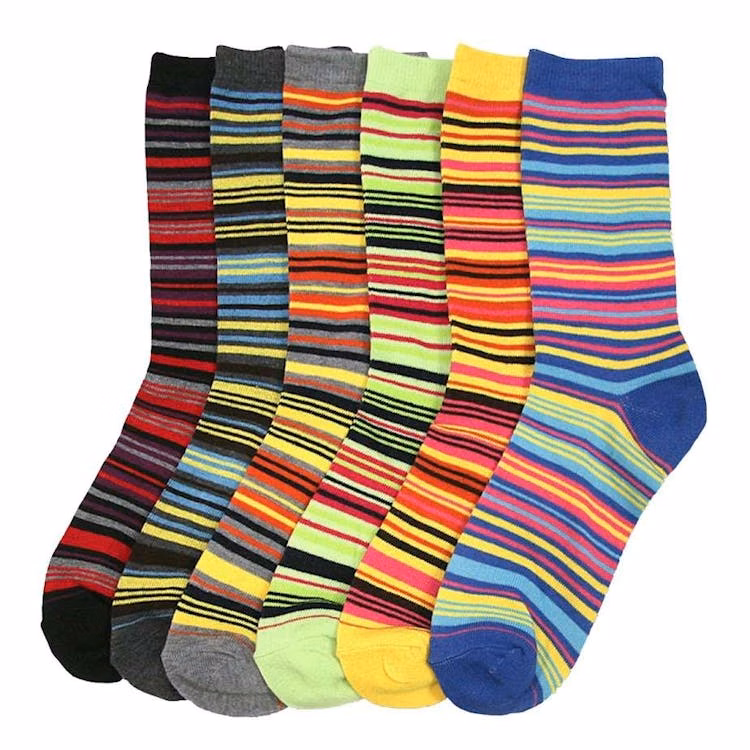 Women's Crew Socks - Assorted Striped Size 9-11