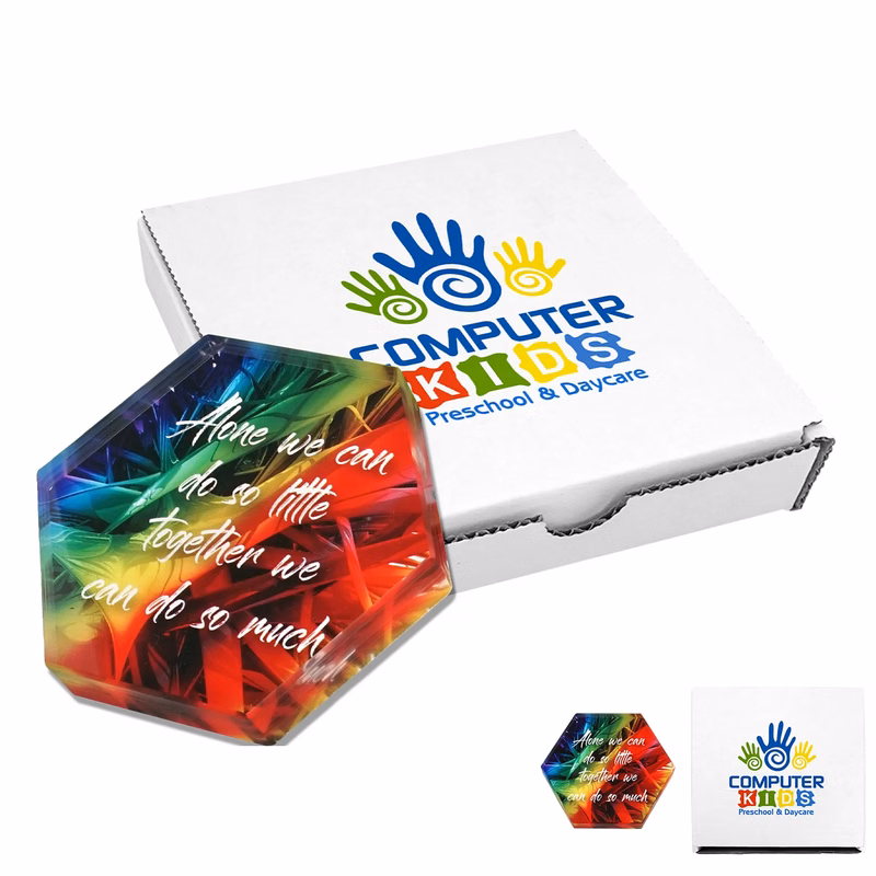 Hexagon Arcylic in Full Color Box