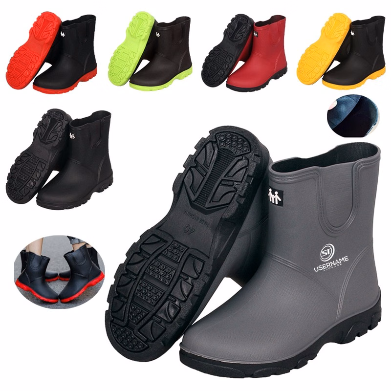 Rain Boots for Women Waterproof Garden Shoes Men Anti Slip Rubber Ankle Boots