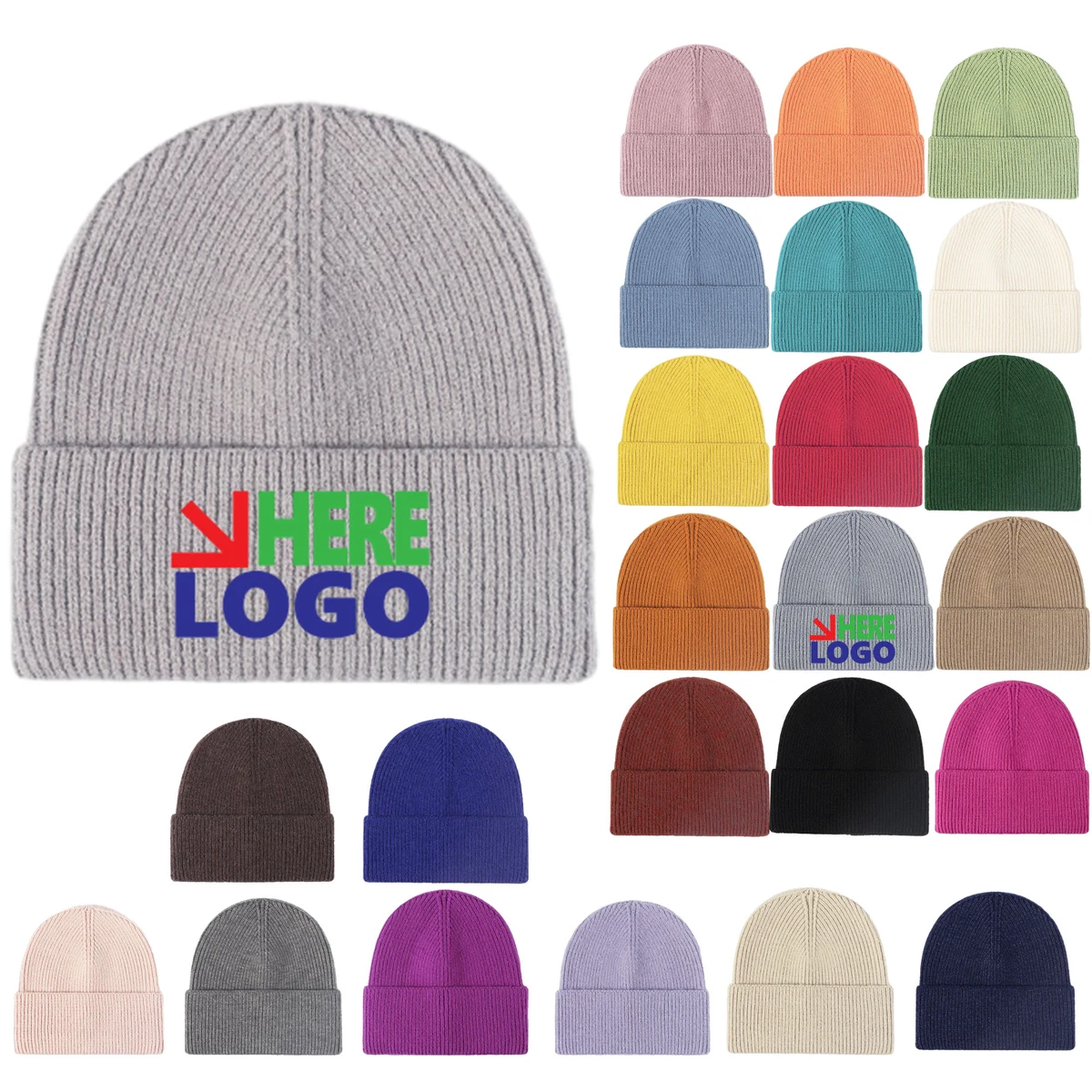 Soft Knitted Customizable Color Adjustable Size Woolen Hat 1